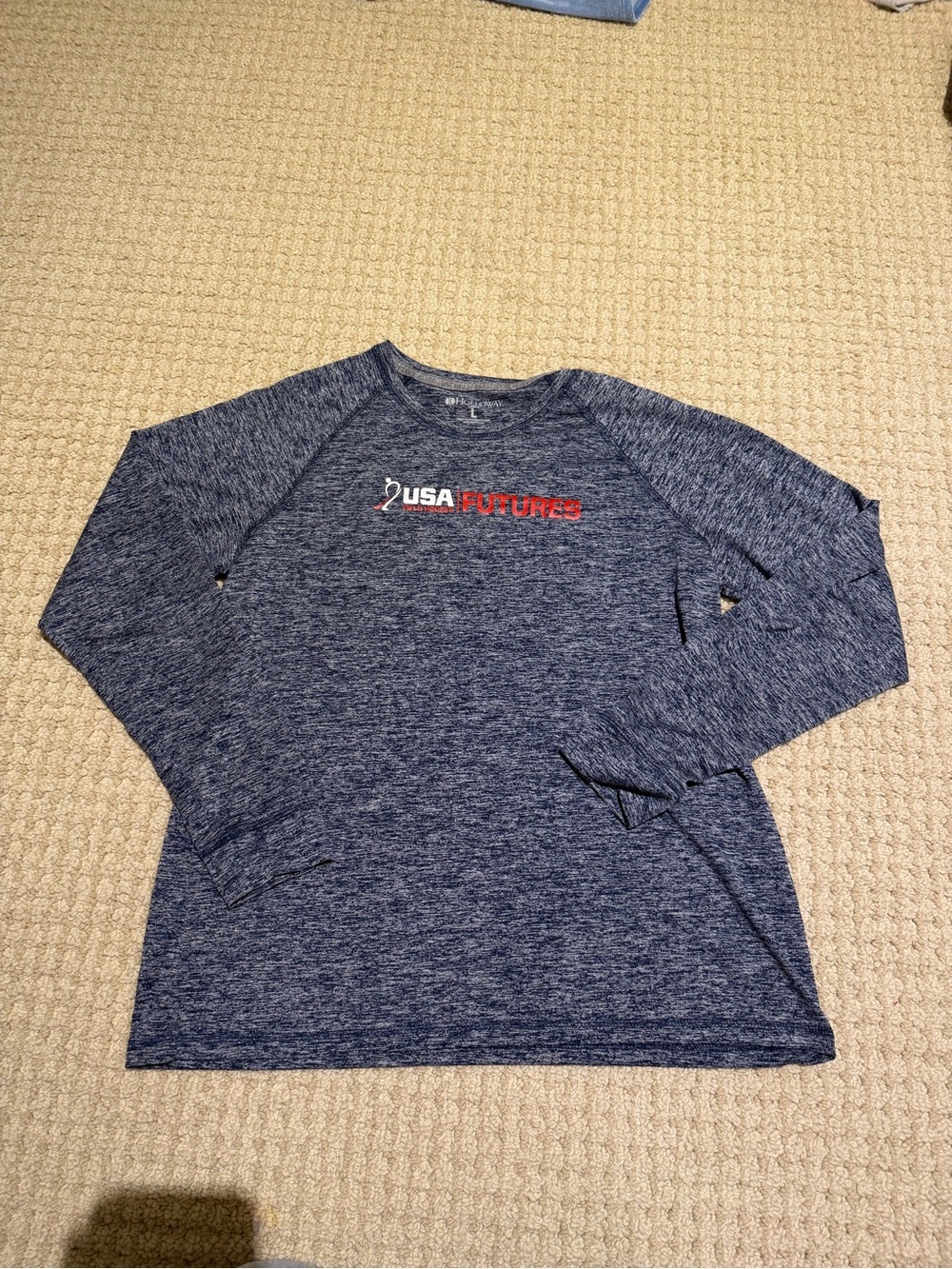 USA Futures Field Hockey Navy Heather Long Sleeve Performance Tee